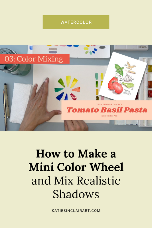 Recipe Illustration 03 | Watercolor Basics: How to Make a Mini Color Wheel + Mix Shadow Colors