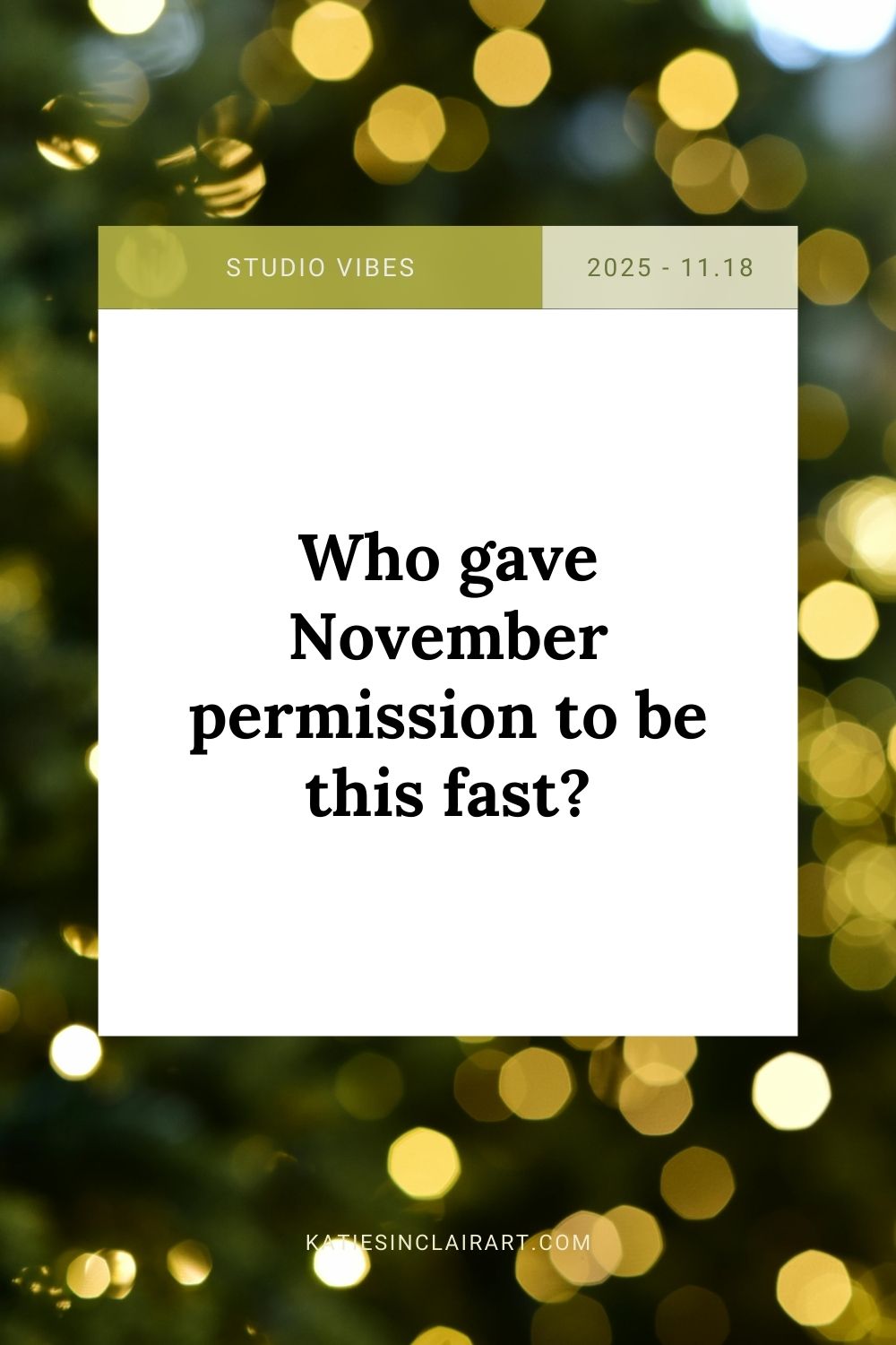 Who gave November permission to be this fast?