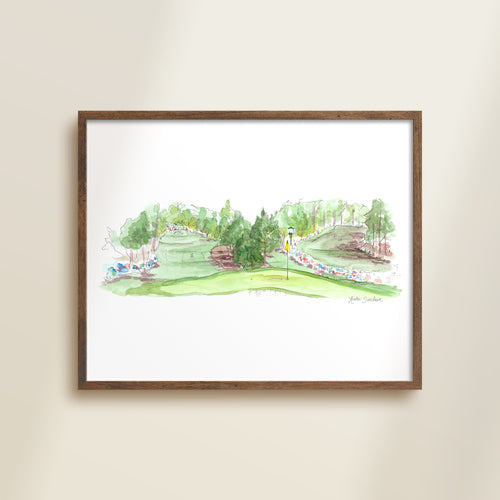 No.7 Pampas and No.3 Flowering Peach handmade watercolor art for kids featuring playful golf course green for a colorful home