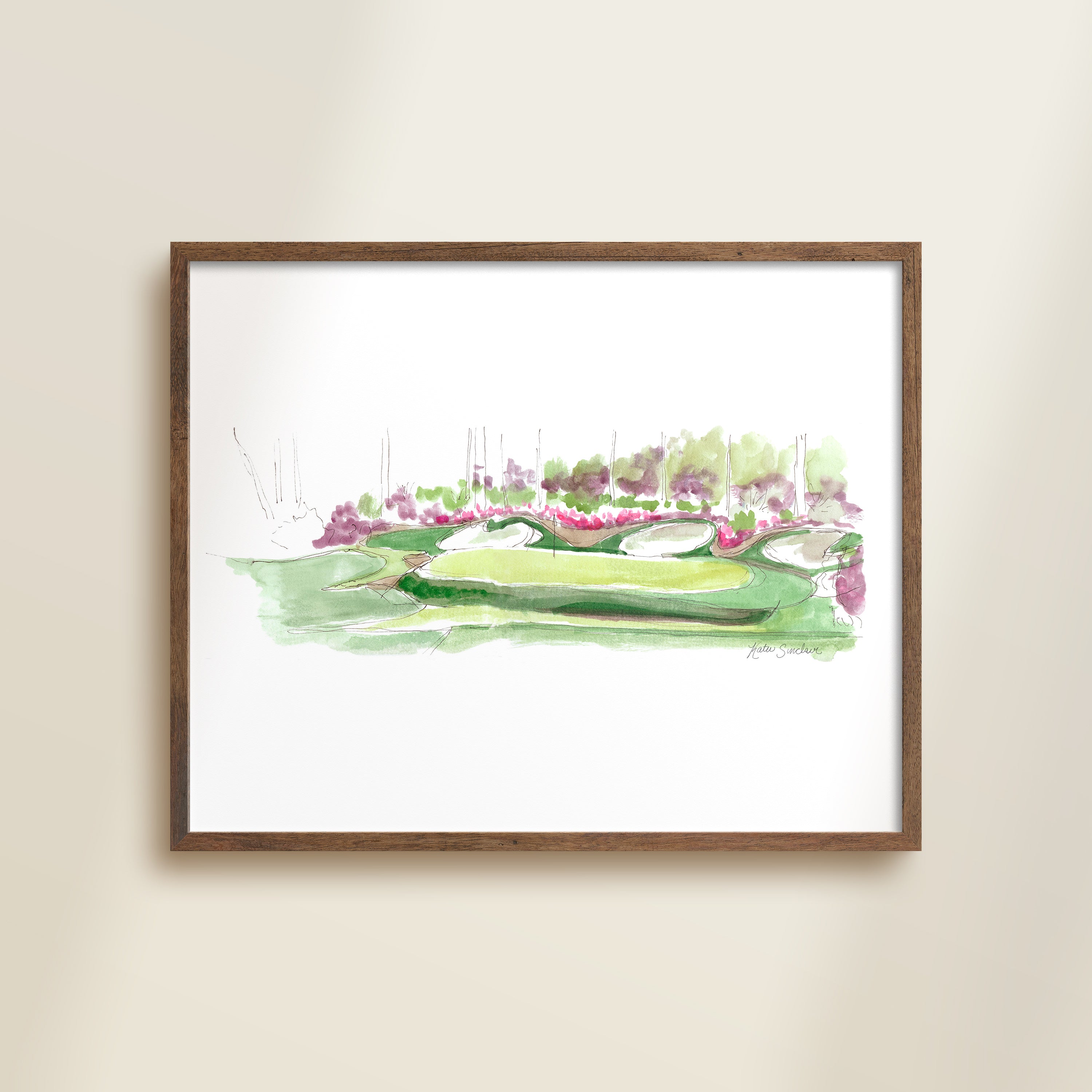No.13 Azalea Sketch handmade watercolor art for kids with vibrant colors for a playful, colorful home nursery decor