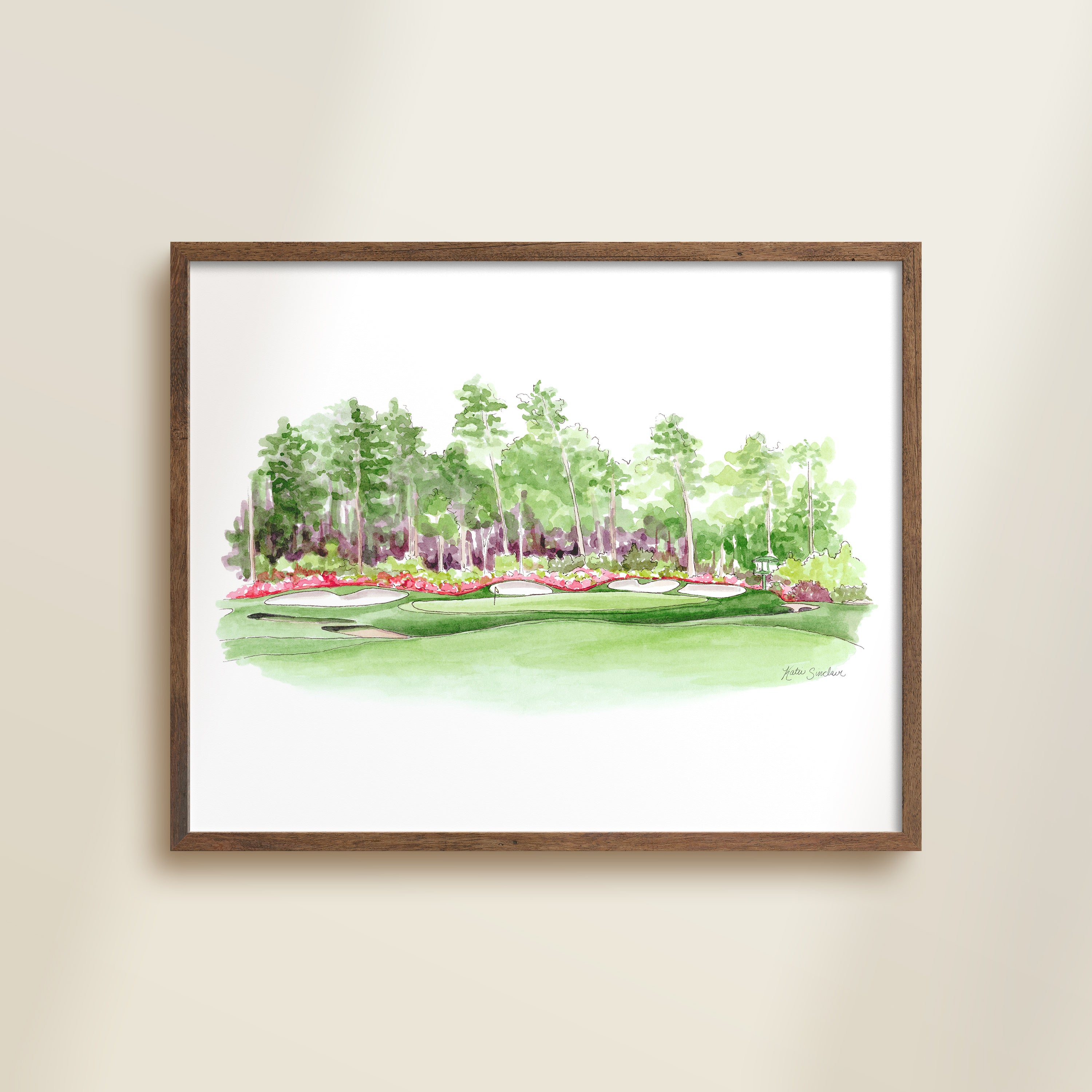 Azalea showing handmade watercolor art for kids with colorful greenery and florals for a playful, colorful home