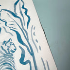 Safari Elephant Seconds Print – 12x18, Soft Blue, Premium Archival Matte