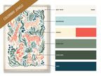 Safari Jungle - Zebra print showing theJungle blues, greens, and pop of pink colorway tones.