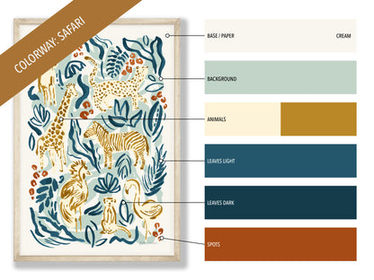 Safari Jungle Animals - Set of 2 Illustrations