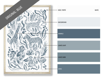 Safari Jungle Animals - Set of 2 Illustrations