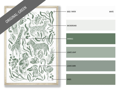 Safari Jungle Animals - Set of 2 Illustrations