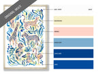 Safari Jungle - Zebra print showing the Multi blue and pink colorway tones.