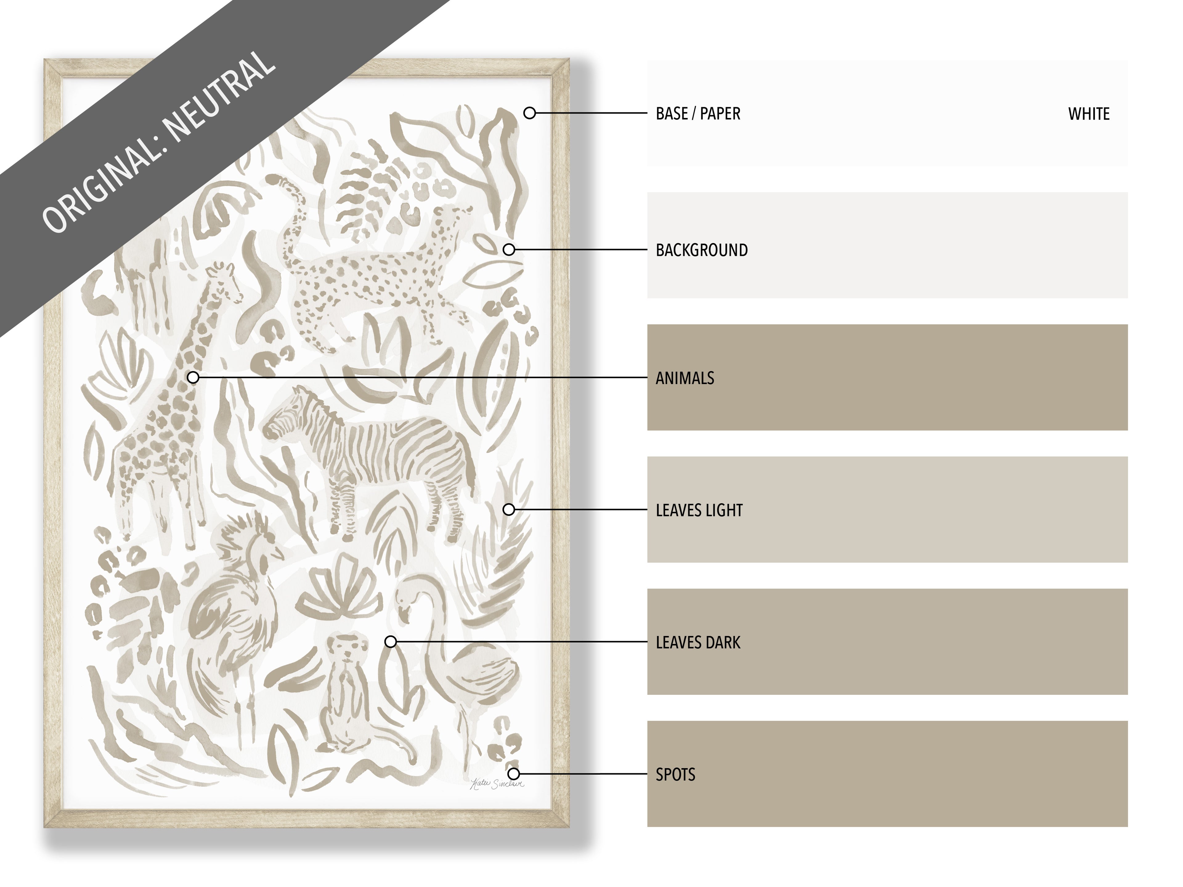 Safari Jungle - Zebra print showing the gray colorway tones.
