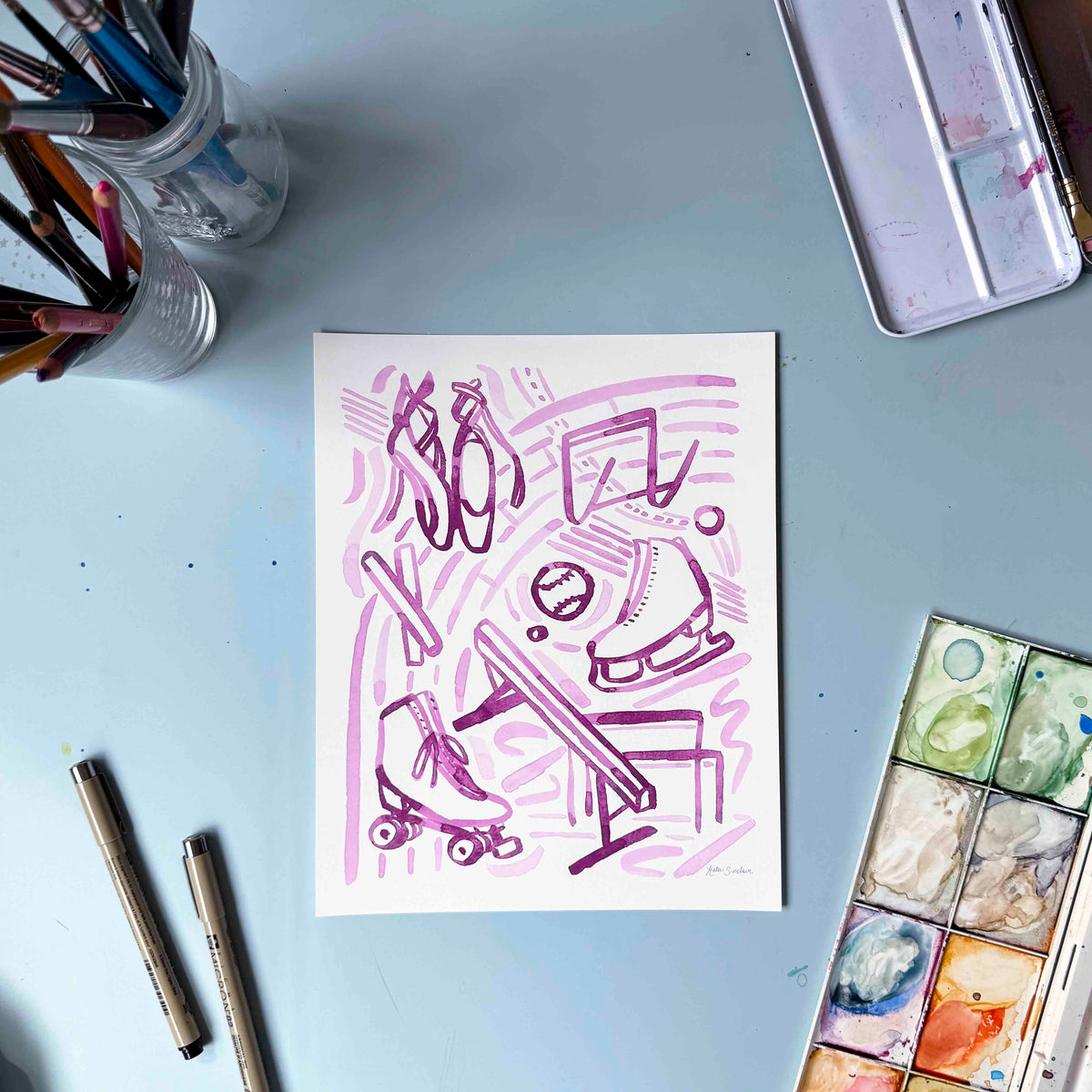 Sports No.3 Seconds Print – 8x10, Bright Purple, Breathing Color Pura Smooth