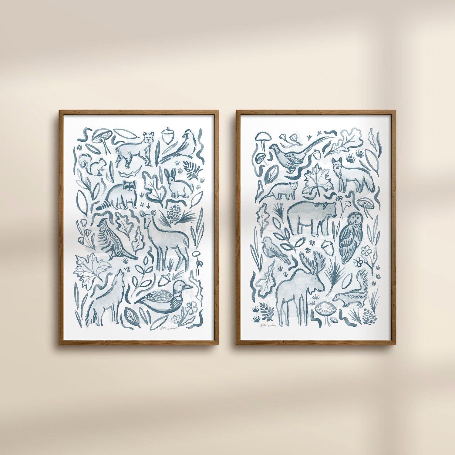 Woodland Creatures - Set of 2 Illustrations