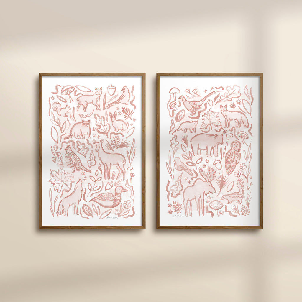 Woodland Creatures - Set of 2 Illustrations