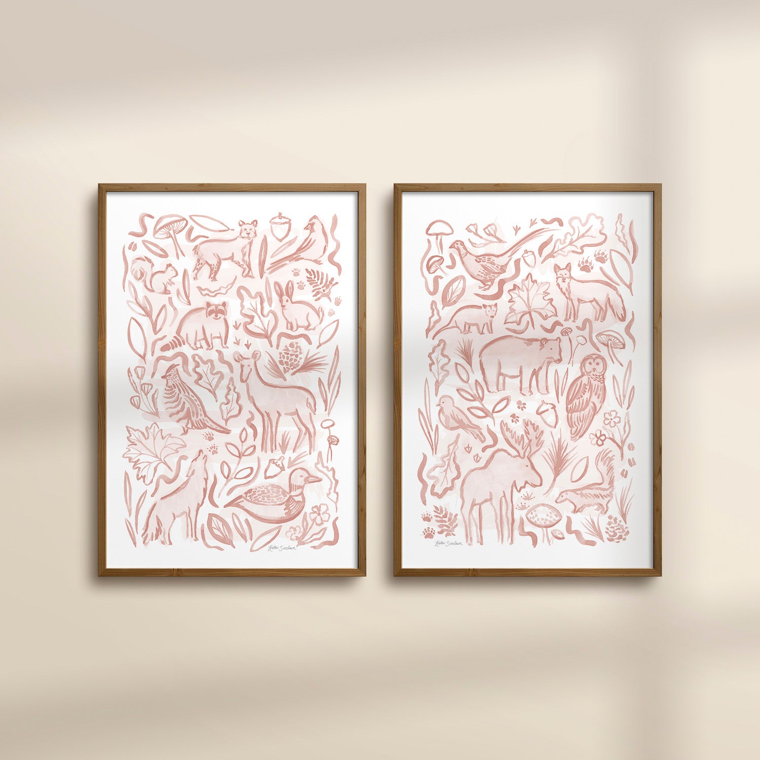 Woodland Creatures - Set of 2 Illustrations