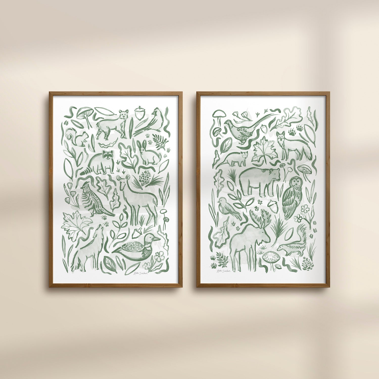 Woodland Creatures - Set of 2 Illustrations