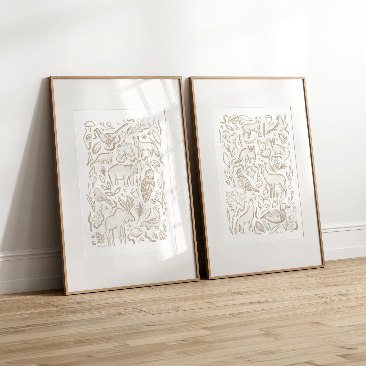 Woodland Creatures - Set of 2 Illustrations