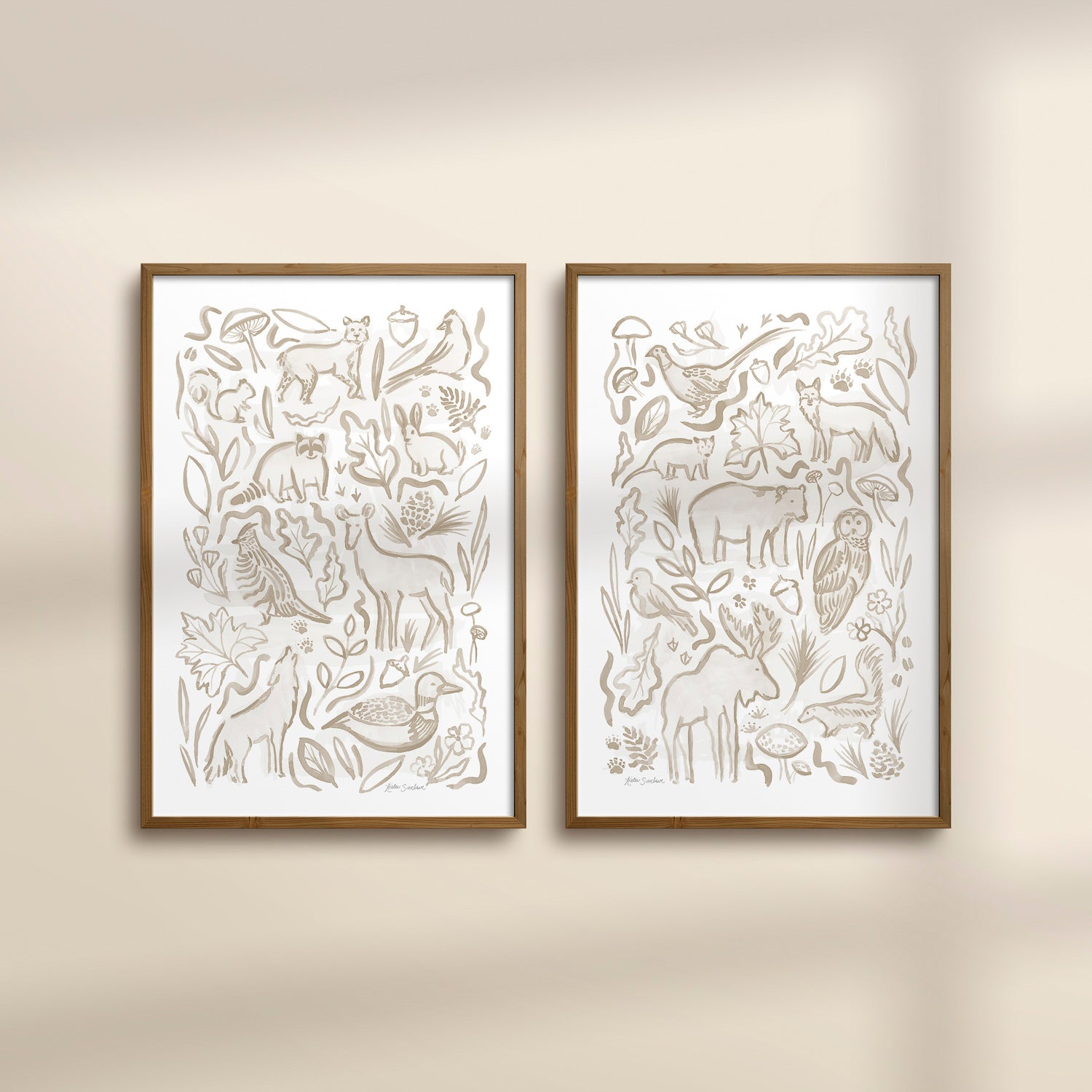 Woodland Creatures - Set of 2 Illustrations