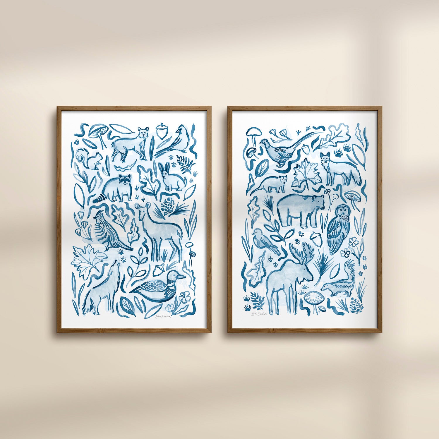 Woodland Creatures - Set of 2 Illustrations