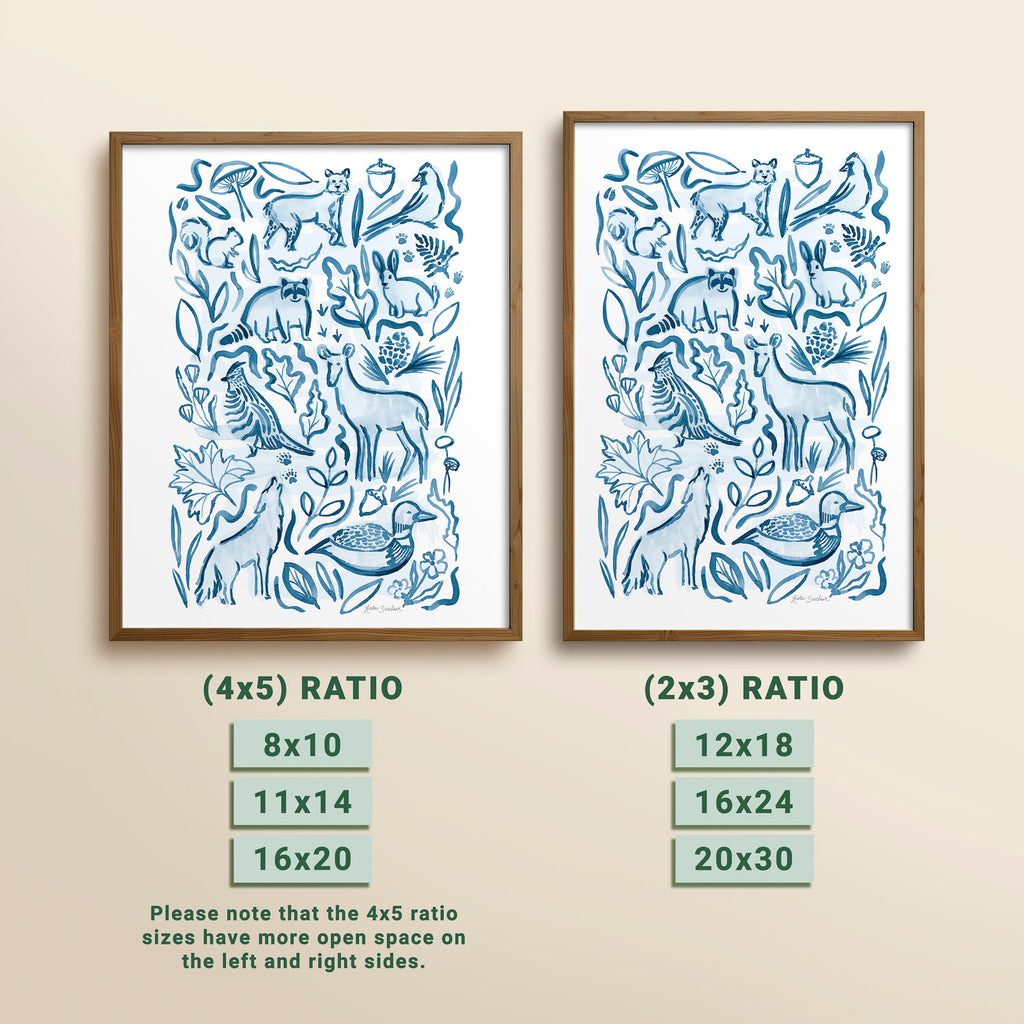 Woodland Creatures - Set of 2 Illustrations