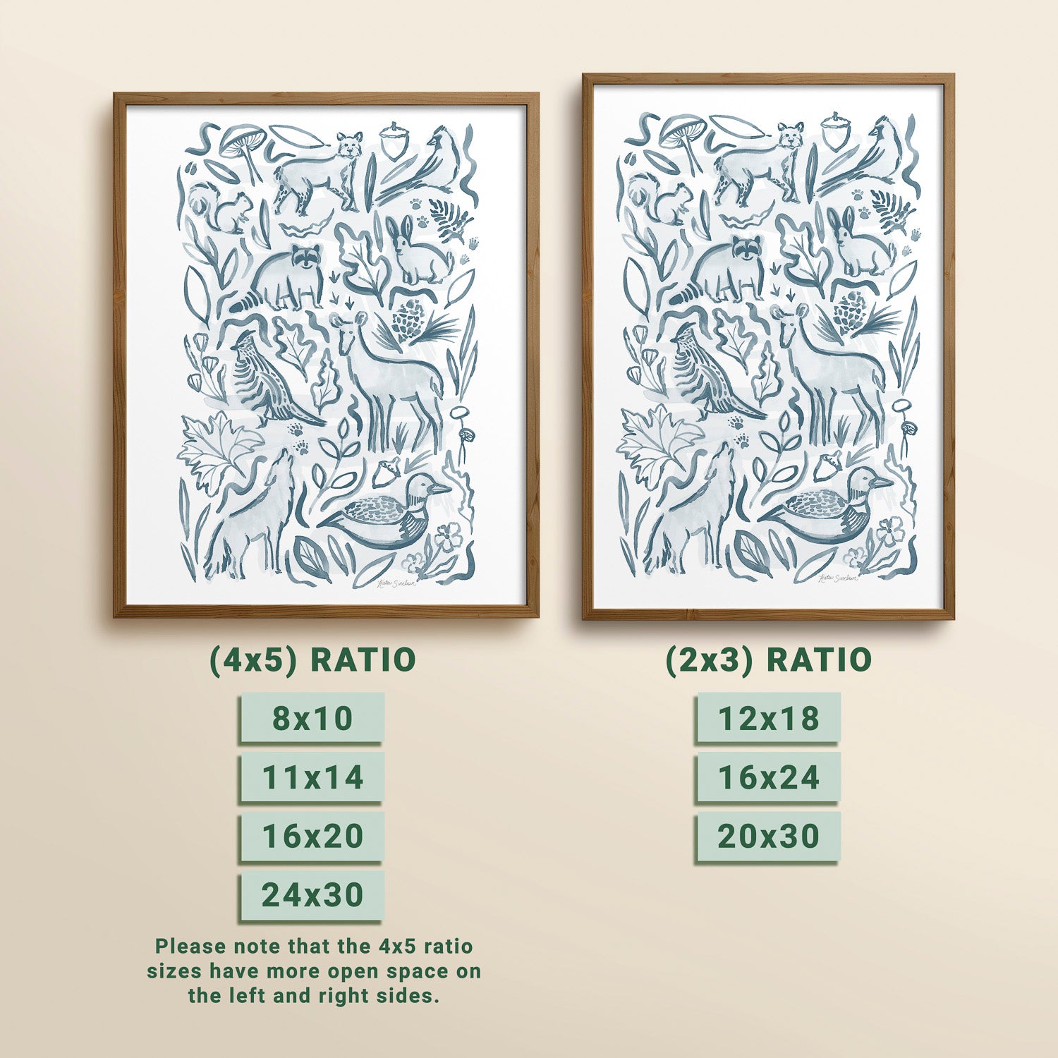 Woodland Creatures - Set of 2 Illustrations