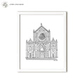 Santa Croce Sketch handmade watercolor art for kids featuring delicate pen architecture for a playful colorful home