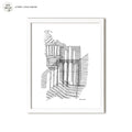 Patterns of Tuscany showcasing intricate black and white pen drawing inspired by Tuscan city architectural details