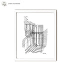 Patterns of Tuscany showcasing intricate black and white pen drawing inspired by Tuscan city architectural details