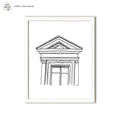 Florence Palazzo Sketch delicate pen drawing capturing architectural details for a playful, colorful home watercolor art for kids