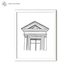 Florence Palazzo Sketch delicate pen drawing capturing architectural details for a playful, colorful home watercolor art for kids