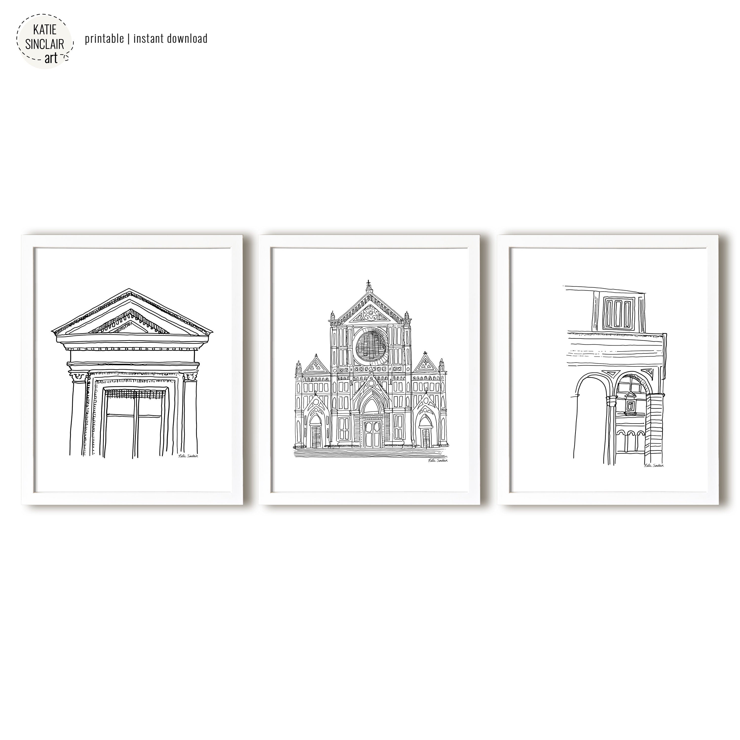 Italy 6 Stock Illustration - Download Image Now - Florence - Italy, Sketch,  Cathedral - iStock