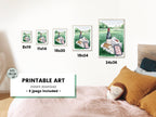 Munich Picnic handmade watercolor art for kids showing picnic with wine cheese bread in lush Englischer Garten watercolor art for a playful colorful home