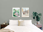 Munich Marienplatz handmade watercolor art for kids capturing charming city streetscape watercolor art for a playful, colorful home