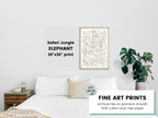 Safari Jungle Animals - Elephant featuring handmade watercolor art for a playful, colorful home nursery watercolor art print